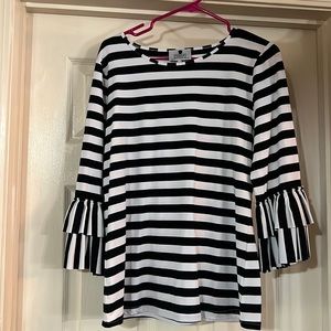 Dainty Jewells Black Striped Layering Top